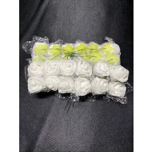 Massaltay Beyaz Puantiyeli Lateks Yapay Çiçek 2 Demet | Kına Sepeti, Bohça, Söz Nişan, Dekoratif Aranjman