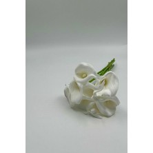 Massaltay Gerçekçi Görünümlü 8’li Beyaz Islak Gala Demeti – Şık ve Kaliteli Yapay Çiçek Aranjmanı