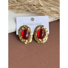 Moderncevher Yakut Işıltılı Vintage Küpe