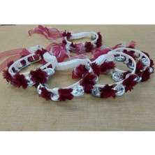 Massaltay Bordo Süslü Kına Tefi 10 Adet – Kına Eğlence Aksesuarı