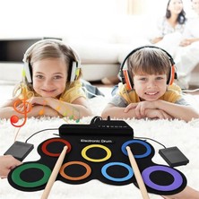 SiHako Magicvoice G3002R 7 Ped Gökkuşağı Renkli Elektronik Roll Up Davul Kiti