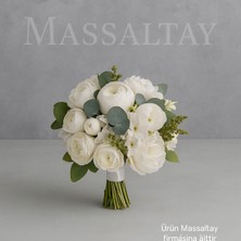 Massaltay Şakayık Çiçekli Yeşil Arajmanlı Gelin Çiçeği , Düğün Çiçeği , Nişan Çiçeği