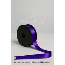 Massaltay 3 cm Mor Saten Kurdele – Parlak Dekoratif Şerit, Hediye Paketleme ve Süsleme Malzemesi