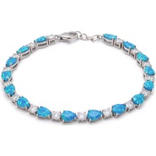 Tasarım Opal Su Yolu Gümüş Bileklik