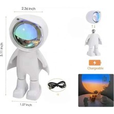 Shopwave Gün Batımı Lambası Işık Arka Plan Projektör Sevimli Astronot Enerji Tasarruflu