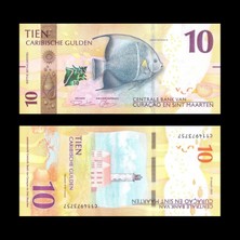 Curaçao En Sınt Maarten 2025 Yılı 10 Gulden Yabancı Kağıt Para Çil ( Unc ) Koleksiyon Para