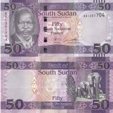 Güney Sudan 2019 Yılı 50 Pound Yabancı Kağıt Para Çil ( Unc ) Koleksiyon Para