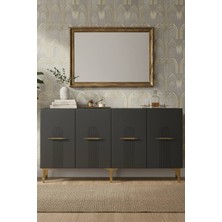 Yumedi Design KA1519A - Shumen Konsol, Tv Sehpası, Çok Amaçlı Dolap ve Kahve Köşesi 150CM Antrasit