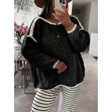 Tiana Kadın Uzun Kollu Kayık Yaka Triko Bluz