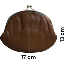 Basarideri Hakiki Deri Nostaljik Metal Ağızlı Kartlık Bölmeli Cüzdan 428 Taba