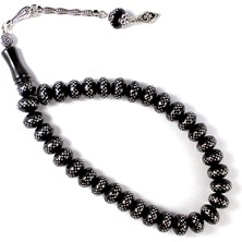 OltutaşıMarket Gümüş Işlemeli Gürcistan Oltu Tesbih Kaplama Püskül