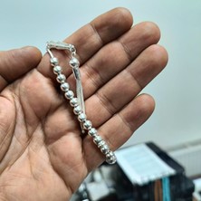 OltutaşıMarket 4 Parmak 925 Ayar Oval Kesim Gerçek Gümüş Tesbih 6 mm
