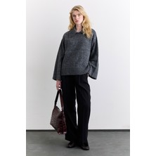 Manuka Geniş Yaka Oversıze Kazak Antrasit