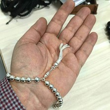 OltutaşıMarket 925 Ayar Küre Kesim Gerçek Gümüş Tesbih 7 mm