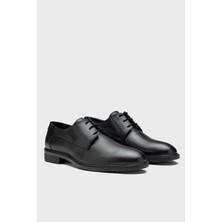 VARNAS Erkek Siyah Hakiki Deri Klasik Bağcıklı Ayakkabı- Baron