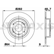 Braxis Arka Fren Dısk Aynası Duz Honda Accord 09-14 (282X5)