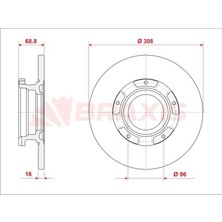 Braxis Arka Fren Dısk Aynası Transıt Custom V362-V363 O.ceker 12 Cap: (308 x 16)