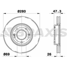 Braxis On Fren Dısk Aynası Havalı Hyundaı I30 IX20 07- Soul 09- Venga 09- Tucson Sonata Sportage Carens Ceed Meganetıs 04- Crdı (280X5)