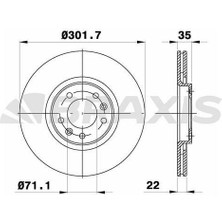 Braxis Arka Fren Dısk Aynası Hava Sogutmalı C6 2.2 Hdı / 2.7 Hdı / 3.0 V6 / 3.0 Hdı 05