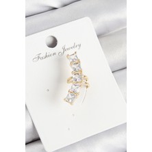 Epilons Pirinç Zirkon Taşlı Model Gold Renk Sağ Kıkırdak Küpe - TJ-BKP11000