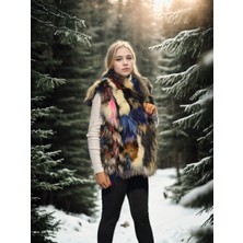 Velmora Fashion Kadın Kolsuz Hakiki Deri Ceket - Siyah