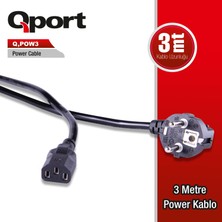 Binbir Göz Bilgisayar Qport Q-Pow3 3mt Power Kablo