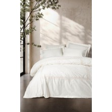 K&A Nakışlı Çift Kişilik Saten Nev Takımı Riley Ekru