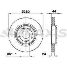 Braxis On Fren Dısk Aynası Havalı Laguna 1.6 / 2.0 16V 2.2dt 93 03 / 01SAFRANE 2.2dt 2.5 20V 2.5td 92 12 / 00 5