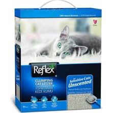 Reflex Sensitive Kedi Kumu 10 Lt Kokusuz ve Topaklaşan Özellikleri ile Hijyenik Kullanım