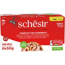 Schesir C103 Multipack Ton Balıklı ve Karides Kedi Yaş Maması 50 Grx6 Adet