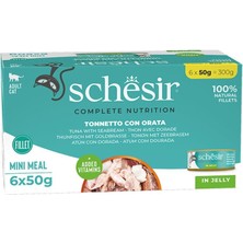 Schesir Jöle İçinde Ton Balığı ve Çipuralı Yetişkin Kedi Konservesi 6x50gr