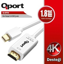 Binbir Göz Bilgisayar Qport Q-Dpm Mını Dısplay To HDMI 1.8mt Çevirici Kablo