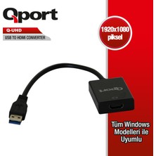 Binbir Göz Bilgisayar Qport Q-Uhd Usb3.0 To HDMI Çevirici Kablo