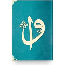 Binbir Göz Kitap Orta Elif-Vav Kadife (97 Turkuaz) 2 Renkli Kuranı Kerimler
