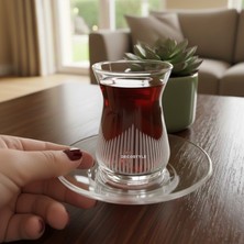 Paşabahçe İrem Çay Bardağı Hisar Dekorlu 6'lı - Zarif Desenli Cam Set