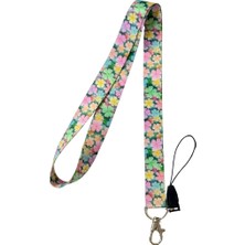 Renkli Yoncalar Temalı Boyun Askı Ipi (B113)