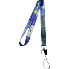 Mavi Gece Temalı Boyun Askı Ipi (B11)