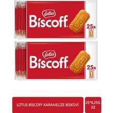 Lotus Biscoff 25×6,25 G Karamelize Mini Bisküvi x 2