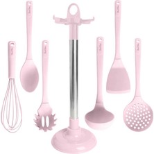 Tantitoni Pembe 7 Parça Standlı Silikon Servis Seti