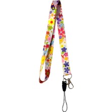 Renkli Çiçekler Temalı Boyun Askı Ipi (B27)
