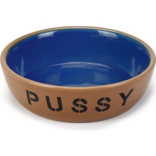 Xmpdby Beeztees Kedi Mama ve Su Kabı, Seramik, Bej/mavi 13,5cm