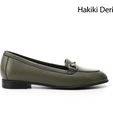 GÖNDERİ Kadın   Hakiki Deri Tokalı Babet