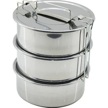 Shopwave NO-18CM 3lü Metal Sefer Tası Derinlik : 6.5cm Taşıma Kulp=bağlama Kancalı (5047)