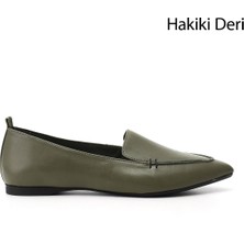 Gönderi(r) Kadın   Sivri Burun Düz Taban Hakiki Deri Babet