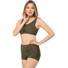 Markahit Argisa Tüllü Detaylı Şortlu Bikini