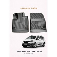 Black Gold Peugeot Partner 2018+ Panelvan ( Ön Iki ) Le Uyumlu 3D Oto Paspas Premium