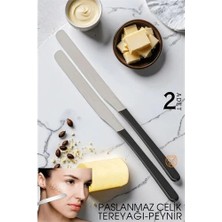 Shopwave Lüks Seri 2'li Tereyağı ve Peynir Bıçağı Seti - Paslanmaz Çelik & Ergonomik Silikon Saplı 16 cm