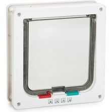 Xmpdby Beeztees Kedi Kapısı, Çift Yönlü, 4 Fonksiyonlu, Beyaz, 19,2X20CM