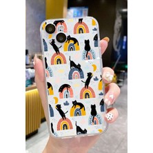 3gen Case iPhone 15 Uyumlu Sevimli Kediler Desenli Şeffaf Silikon Kılıf