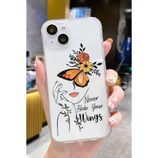 3gen Case iPhone 15 Uyumlu Kelebek Kadın Desenli Şeffaf Silikon Kılıf